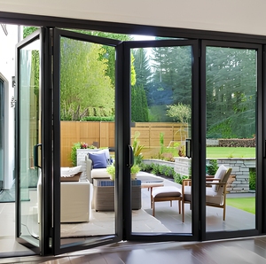 <span class=keywords><strong>Prix</strong></span> de gros Portes pliantes en verre accordéon en aluminium à double vitrage imperméables pour l'extérieur résidentiel - Product Image 2