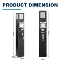 304 Edelstahl IP66 Parkpoller-Kombinationssteckdose für Wasser- und Stromanschluss |   Einzelbox + Frostschutzhahn + PIR-Bewegungsmelder 50A
