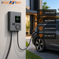 Chargeur de voiture électrique domestique triphasé 11 kW avec RFID, compteur MID, écran LCD, OCPP, borne de recharge murale publique, IP55