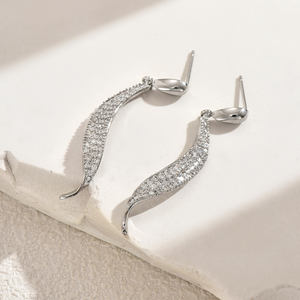 Elegantes Pendientes de Cobre Geométricos para Mujer con Circonitas Engastadas, Diseño de Lujo, Novedad, Joyería Sencilla y a la Moda para Fiestas, Idea de Regalo - Product Image 4