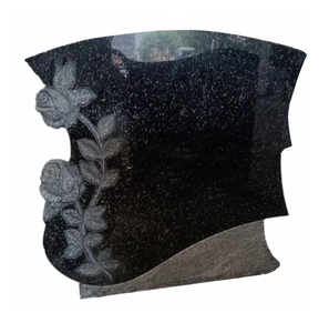 Láseres conmemorativos funerarios de granito negro, láseres con tallado de <span class=keywords><strong>flores</strong></span> - Product Image 5