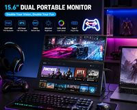 Monitor Portátil Dual de 15.6 Pulgadas, Plegable, Full HD, USB-C/Monitor de Pantalla Dual para Laptop, Mac, Windows, Uso Empresarial
