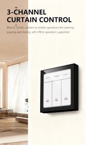 Interrupteur tactile multifonctionnel TYSH Tuya en acrylique 4-en-1 avec variateur de lumière, rideau et scène, compatible <span class=keywords><strong>Zigbee</strong></span>/Wi-Fi - Product Image 5
