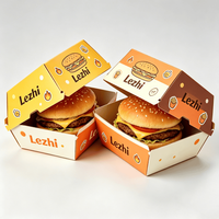 Boîte d'emballage en carton ondulé personnalisée, boîte à hamburger recyclable, boîte à hot-dog, boîte à emporter pour le déjeuner, boîte en papier pour emballage alimentaire