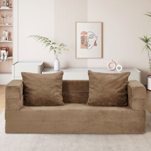 Sillón Puff Plegable 3 en 1 de Estilo Moderno para Adultos, Convertible en Cama con Almohada, Sofá de Piel Sintética Grande para el Suelo - Product Image 6