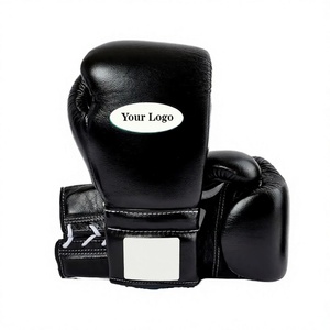 Gants de boxe en cuir PU légers et imperméables noirs à doigts complets, avec logo personnalisé, pour entraînement adulte – Offre Spéciale - Product Image 2