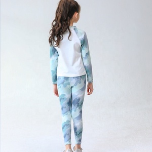 ชุดเลกกิ้งสำหรับออกกำลังกายแขนยาวพิมพ์ลาย2ชิ้นสำหรับเด็กชุดออกกำลังกายเล่นโยคะเทรนด์ใหม่ปี2023 - Product Image 3