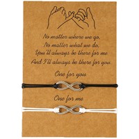 Nuorui Vente Directe d'Usine Alliage Carte Main Bijoux Offre Spéciale Infinity Symbole 8-Forme Unique Charme Bracelet avec Cartes