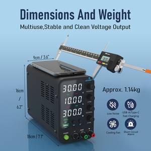 Fuente de Alimentación de CC <span class=keywords><strong>Variable</strong></span> Jesverty 3010V, Fuente de Alimentación de Banco Conmutada de 0-32V 0-10A con Carga Rápida USB y Tipo <span class=keywords><strong>C</strong></span> de 20W, Interruptor de Salida - Product Image 4
