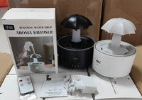 Humidificateur en forme de nuage de pluie avec télécommande, diffuseur d'huiles essentielles, lumière à 7 couleurs pour la maison, le yoga et le bureau