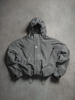 Blouson Bomber Unisexe Personnalisé Hiver Imprimé Carreaux Intégral Imperméable en Toile Fine avec Fermeture Éclair Avant