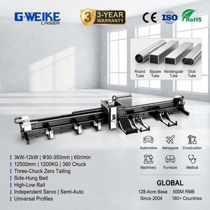 Tagliatubi Laser a Fibra CNC a <span class=keywords><strong>Tre</strong></span> Mandrini 6000W con Raffreddamento ad Acqua AI per Tubi in Acciaio Inossidabile e Leghe, 12m, Alta Produttività, Taglio Automatico - Product Image 2