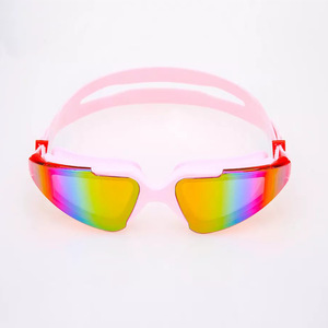 Swimming Goggles Silicone PC Lens Anti-fog <b>Large</b> <b>Frame</b> Electroplated Pink Red White Gray Adult Universal - Product Image 1