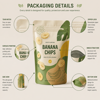 Sachets personnalisés en aluminium avec fermeture éclair pour emballage de noix de coco, impression par gravure, pour fruits secs, mangues, bananes, chips et snacks, qualité alimentaire