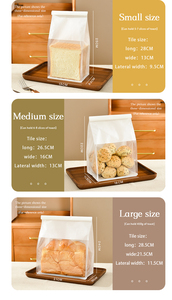 Bolsa de Papel para Tostadas con Diseño Personalizado OEM ODM, Bolsa de <span class=keywords><strong>Pan</strong></span> <span class=keywords><strong>Blanco</strong></span> para Hornear Galletas, Embalaje de Plástico Antigrasa para <span class=keywords><strong>Pan</strong></span> con Cierre de Alambre - Product Image 3