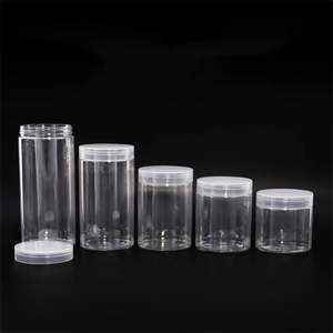 Barattolo <span class=keywords><strong>in</strong></span> <span class=keywords><strong>Plastica</strong></span> PET <span class=keywords><strong>Trasparente</strong></span> Personalizzabile da 120ml 150ml 180ml 200ml 250ml 300ml 400ml 500ml con Tappo a Vite per la Conservazione di Alimenti - Product Image 5