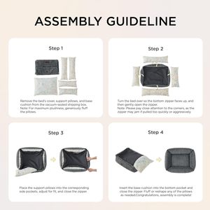 Cama Ecológica y Adorable para Perros Pequeños/Medianos Uso de Invierno Lavable Ortopédica de Pana y Felpa con Funda Extraíble con Cremallera - Product Image 6