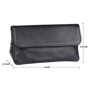 Venta al por mayor, diseño increíble personalizado, bolsa de cuero Premium para fumar tabaco con cremallera con 2 bolsillos de soporte para pipas - Product Image 2