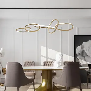 Lámpara de araña de acero inoxidable, iluminación nórdica, candelabro moderno para restaurante, luces colgantes de techo