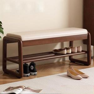 Shoe <strong>Bench</strong> with Storage Wooden Entryway Hall <strong>Bench</strong> Padded Cushion Seat Shoe Rack <strong>Shelf</strong> for Home and Office - Product Image 1