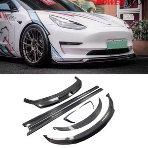 Carbon Fiber Front Bumper Lip Rear <strong>Diffuser</strong> Side Skirts Wing Spoiler Artisan Style for Tesla <strong>Model</strong> <strong>3</strong> Bodykit - Product Image 2