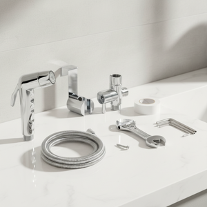 <span class=keywords><strong>Huici</strong></span> - Juego de rociador de bidé vertical de plástico de 2 funciones para montaje en pared, con grifo de 7 orificios, fácil instalación y diseño moderno - Product Image 4