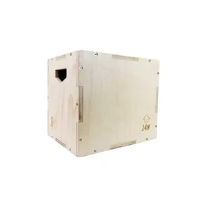 Trainingsbox Heimtrainingstrainingsgerät Holz 3-in-1 Plyometrische Sprungsbox zum Training