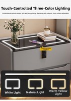 Table de chevet intelligente en bois moderne et minimaliste, avec chargement sans fil USB et rangement pour mobilier de chambre