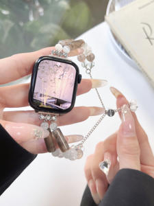 Convient aux bracelets de perles de luxe Montre à la mode incrustée de diamants pour femmes ultra 2 Series 10 Straps Fermeture à glissière télescopique - Product Image 5