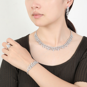 Joyería de Lujo con Circonita Cúbica AAA para Novias de Dubái, Collar de Moda Nigeriana, Accesorios de Boda de Arabia Saudita, Conjuntos de Joyería BN8238 - Product Image 5