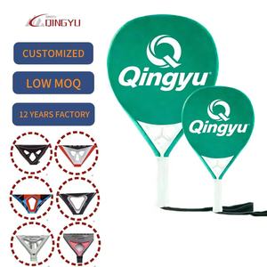Raqueta de Pádel de Fibra de Carbono Qingyu OEM/ODM Personalizada 3K 12K 18K, Alto Rendimiento, Núcleo Ligero de EVA, Cara de 45CM, Impermeable, Hecha a Mano - Product Image 1