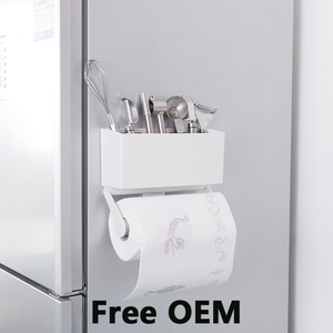 Porte-rouleau de papier de cuisine avec aimants pour fixation sur surfaces métalliques, support magnétique adhésif premium pour serviettes et papier - Product Image 2