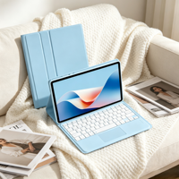 Étui clavier détachable bleu avec pavé tactile pour iPad 10.9 2022, housse en cuir PU avec support pour stylet