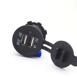 HOT SALE 12V 24V outlet 1A 2.1A car Dual USB charger amount socket for car boat dual usb power charger two port