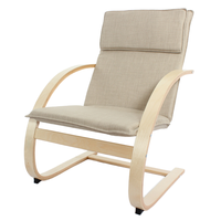 Fauteuil de beauté professionnel personnalisable en bois courbé, monoplace, avec accoudoirs en bois massif, pour salons et mobilier de maison