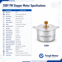 Moteur pas à pas à aimant permanent 35BY certifié ISO Tengli, professionnel, à couple élevé, 5V 12V 24V, pour entraînement de balayage de petite éolienne