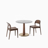 Ensemble de table et de chaises de restaurant en marbre de luxe, mobilier de restaurant créatif et décontracté pour hôtels et cafés