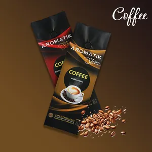 ถุงกาแฟก้นแบน 250 กรัม 500 กรัมแบบกําหนดเองพร้อมวาล์ว / บรรจุภัณฑ์กาแฟซิปย่อยสลายได้ทางชีวภาพ / แพคเกจถุงกาแฟสีชมพูด้าน