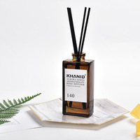 Haute Qualité 50ml 100ml 150ml Carré Ambre Maison Parfum Reed Diffuseur Bouteille En Verre Avec Couvercle En Verre