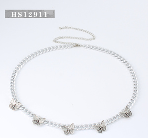 ग्रीष्मकालीन गहने फैशन डिजाइन चांदी की प्लेटेड तितली कमर कमर श्रृंखला समायोज्य कमर श्रृंखला - Product Image 6