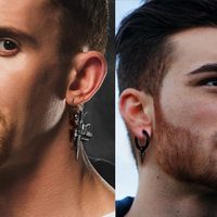 Boucles d'oreilles uniques personnalisées en argent sterling 925, style cyberpunk explosif de rue, accessoires noirs, armes à feu