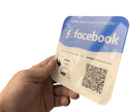 Placas NFC de Facebook con Código QR Dinámico Personalizable, Logotipo en Acrílico PVC, Soporte NFC, Placa NFC para Reseñas de Google