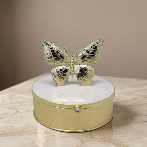 Caja de Joyería Cuadrada de Aleación de Zinc con Mariposa y Esmalte de Colores, Personalizada al por Mayor, 10.8x12.0x9.6cm - Product Image 3