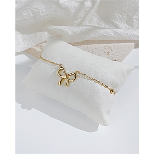 Popular Stainless Steel Chain <b>Bracelet</b> Gold Plated <b>Beaded</b> Chain <b>Bracelet</b> butterfly Knot Charm <b>Bracelet</b> for Women - Product Image 4