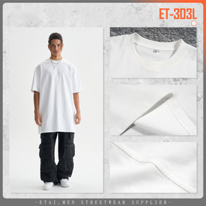 Casual 260 grammes 100% coton grande taille hommes <span class=keywords><strong>t</strong></span>-shirts é<span class=keywords><strong>t</strong></span>é surdimensionné longue longueur <span class=keywords><strong>Robe</strong></span> <span class=keywords><strong>T</strong></span>-<span class=keywords><strong>shirt</strong></span> - Product Image 4