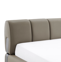 New Style Schlafzimmer möbel Schöne Holzrahmen Kingsize-Bett Hoch gepolsterte Leder Queen-Bett-Rahmen für Hotel