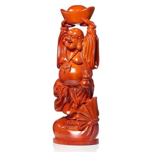 Maitreya Buddha Wooden Carving Elegant Lacquerware Artwork