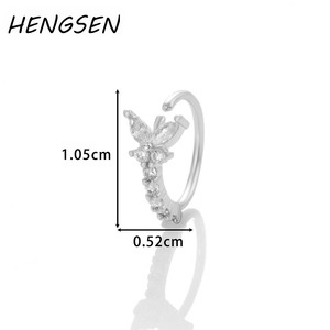 Hengsen mũi <span class=keywords><strong>piercing</strong></span> đồ trang sức Cubic Zirconia bướm mũi Hoop Nhẫn đối với phụ nữ 234 # - Product Image 5