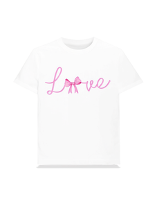 T-shirt da donna carina per San Valentino con stampa Love, girocollo, manica corta, 100% cotone jersey, vestibilità regolare, primavera estate - Product Image 1