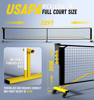 Filet de pickleball portable pour allée-22 pieds filets de pickleball de taille réglementaire officielle avec roues, sac de transport pour marqueurs de cour